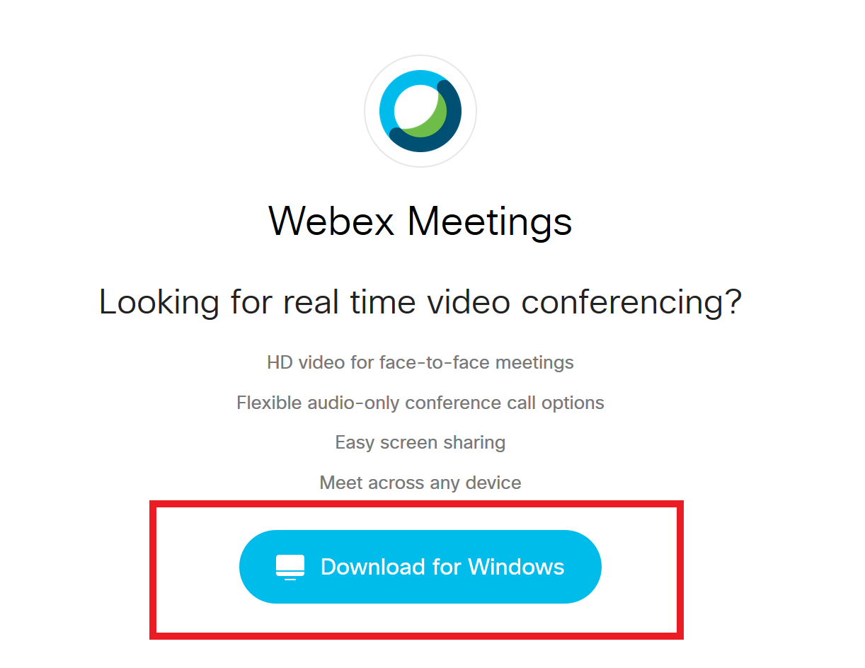 Cisco webex productivity tools download